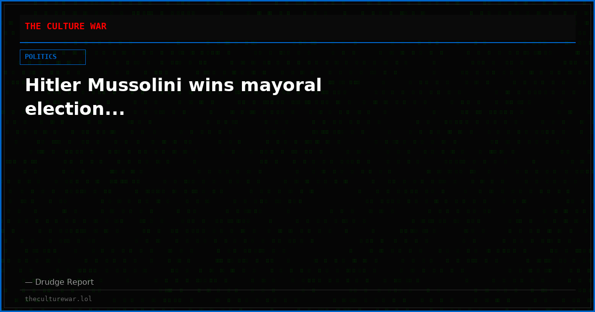 Hitler Mussolini wins mayoral election...