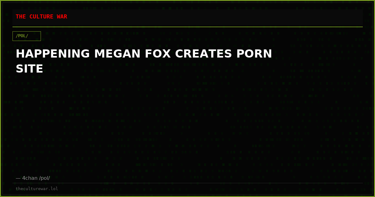 HAPPENING MEGAN FOX CREATES PORN SITE