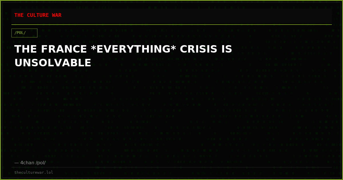 THE FRANCE *EVERYTHING* CRISIS IS UNSOLVABLE