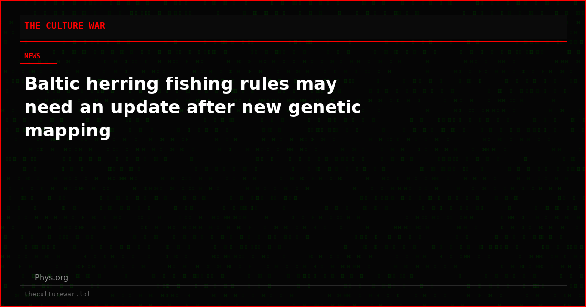 Baltic herring fishing rules may need an update after new genetic mapping