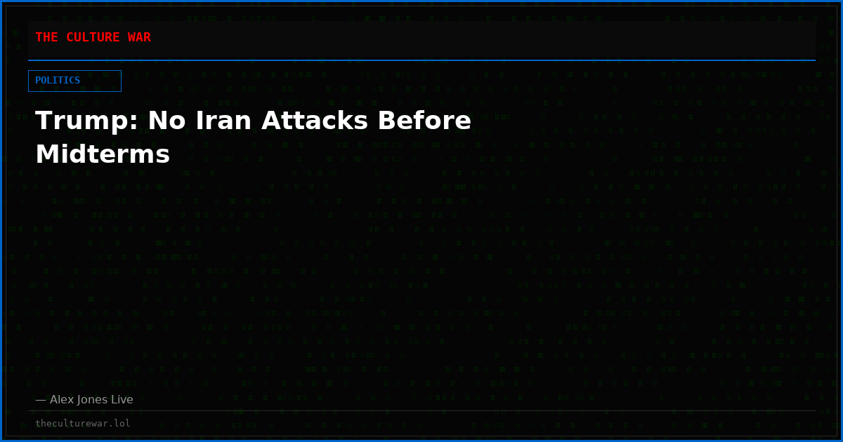 Trump: No Iran Attacks Before Midterms