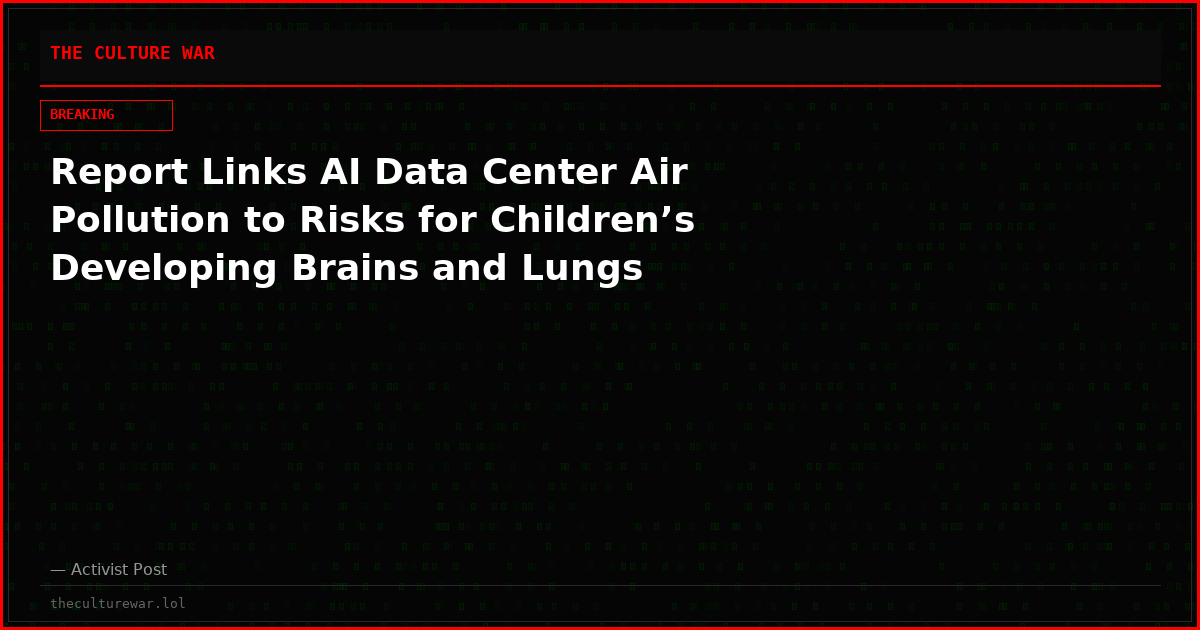 Report Links AI Data Center Air Pollution to Risks for Children’s Developing Brains and Lungs
