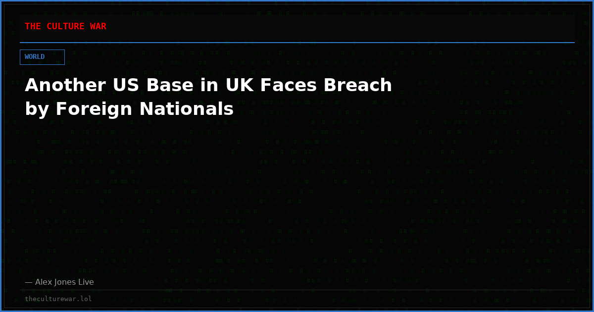 Another US Base in UK Faces Breach by Foreign Nationals