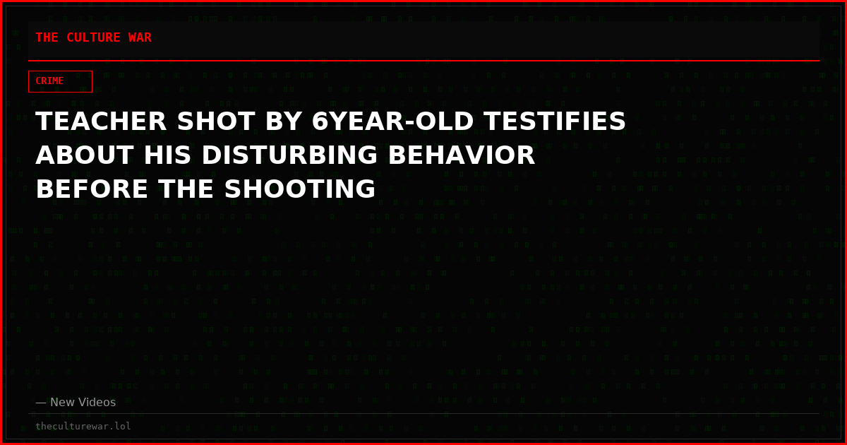 TEACHER SHOT BY 6YEAR-OLD TESTIFIES ABOUT HIS DISTURBING BEHAVIOR BEFORE THE SHOOTING