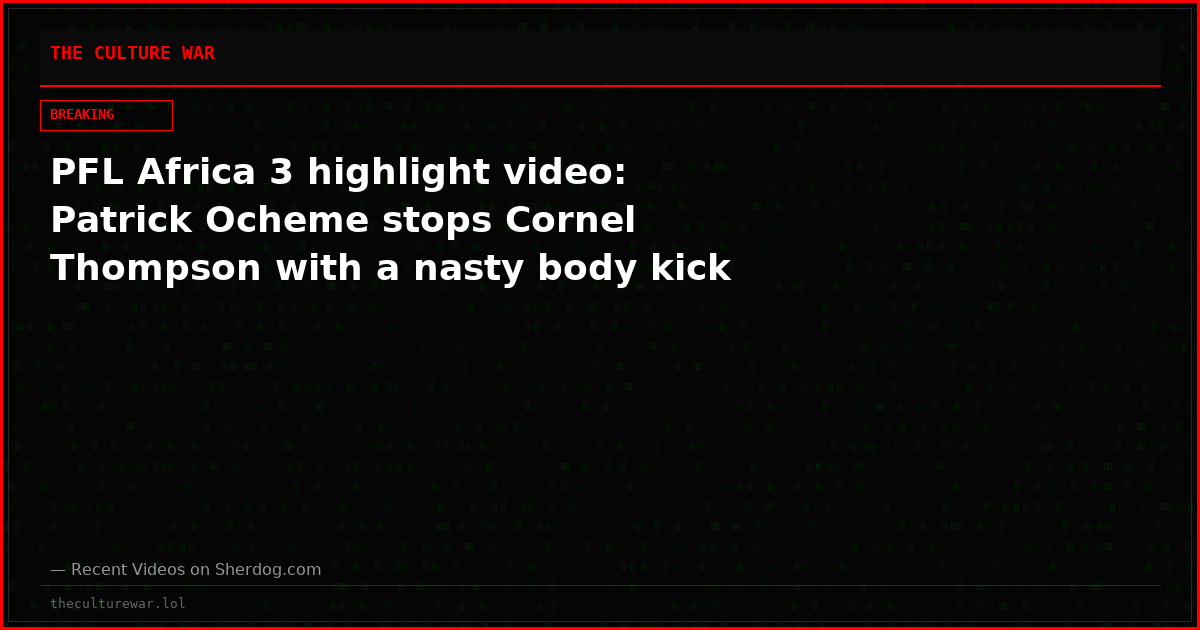 PFL Africa 3 highlight video: Patrick Ocheme stops Cornel Thompson with a nasty body kick