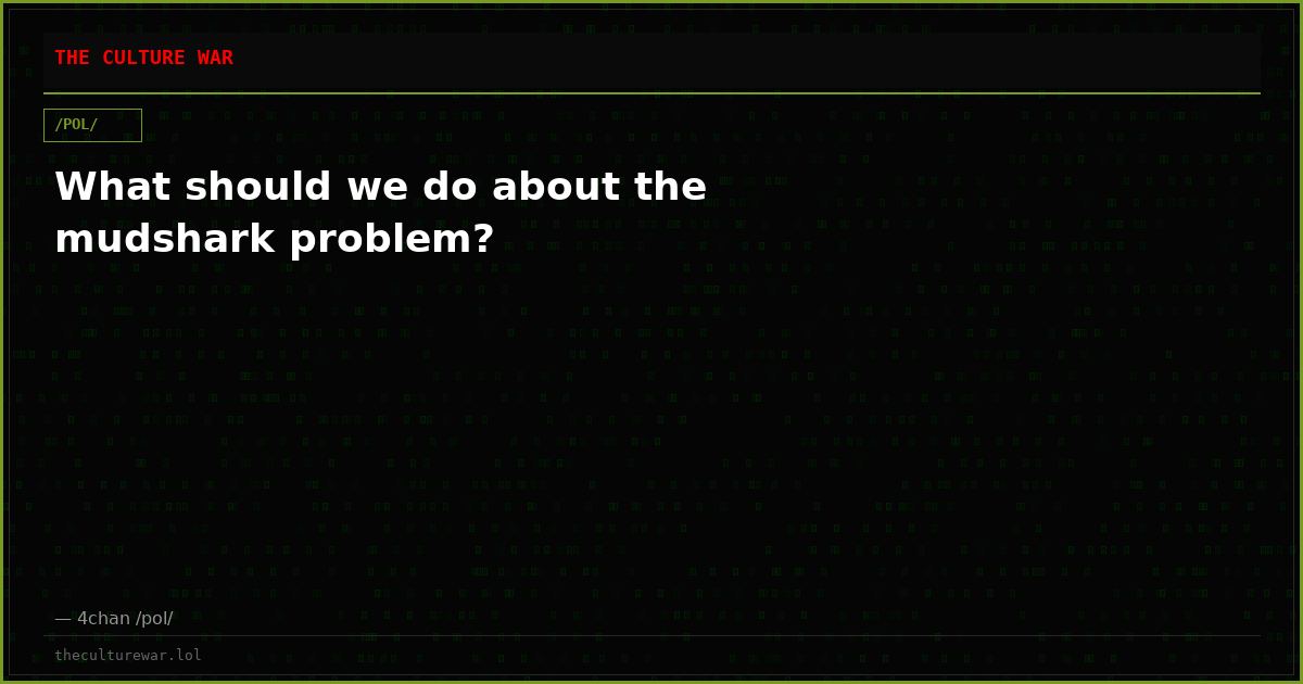 What should we do about the mudshark problem?