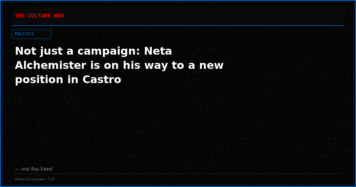Not just a campaign: Neta Alchemister is on his way to a new position in Castro