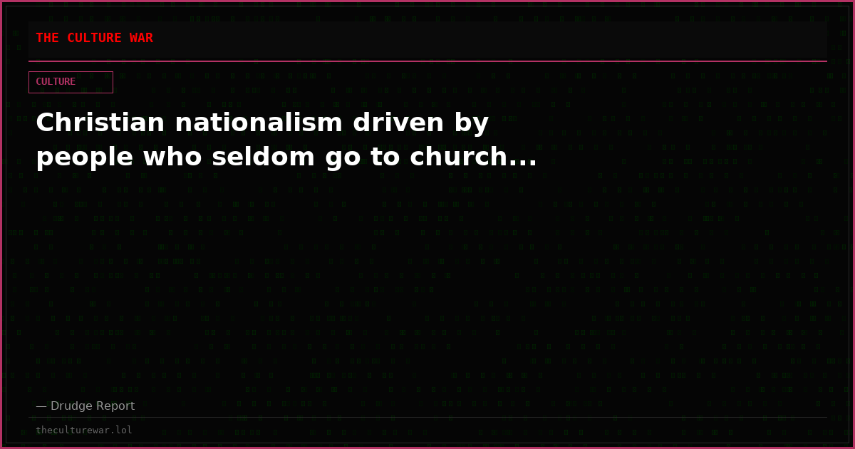 Christian nationalism driven by people who seldom go to church...