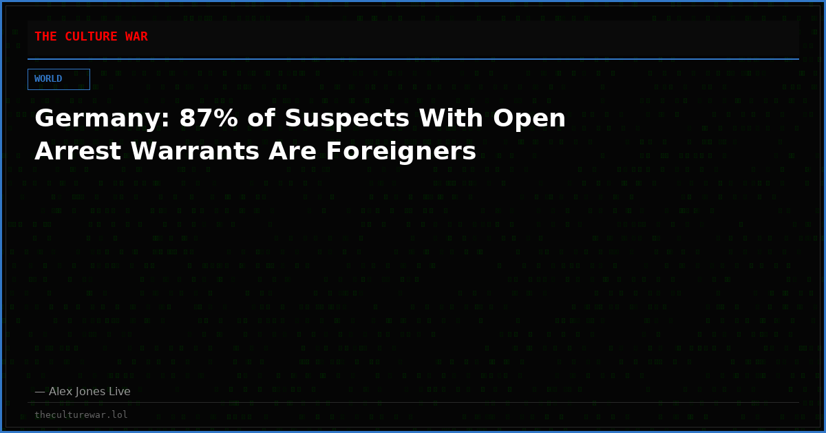 Germany: 87% of Suspects With Open Arrest Warrants Are Foreigners