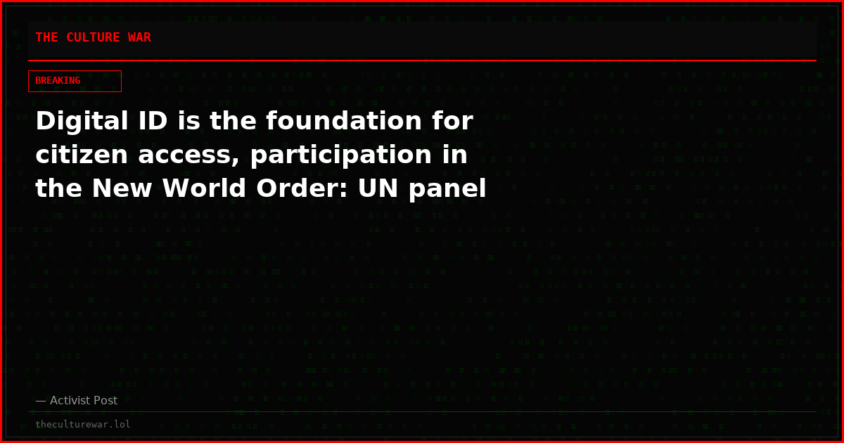 Digital ID is the foundation for citizen access, participation in the New World Order: UN panel