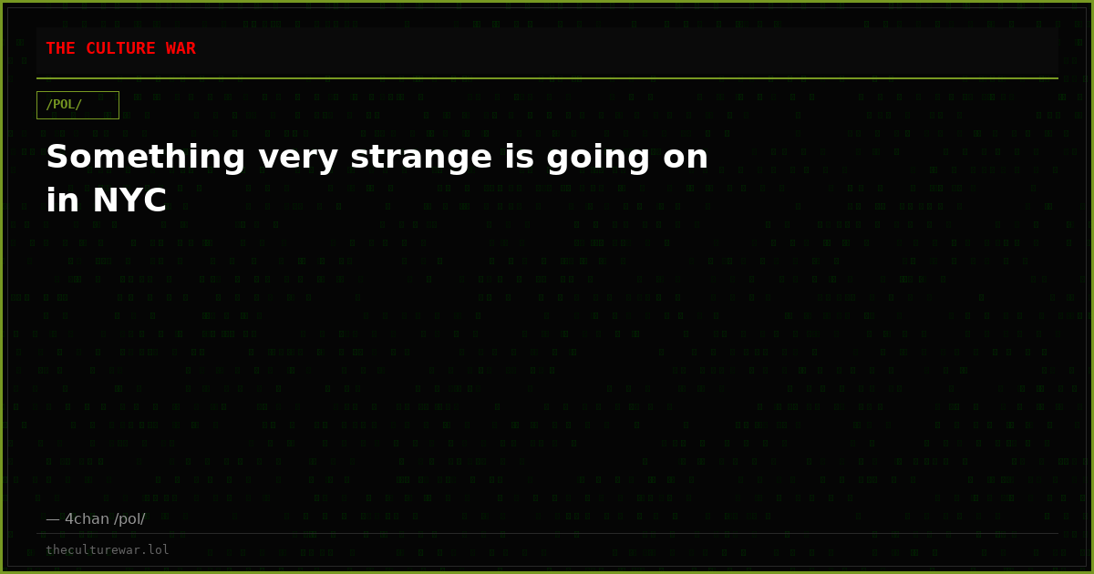 Something very strange is going on in NYC