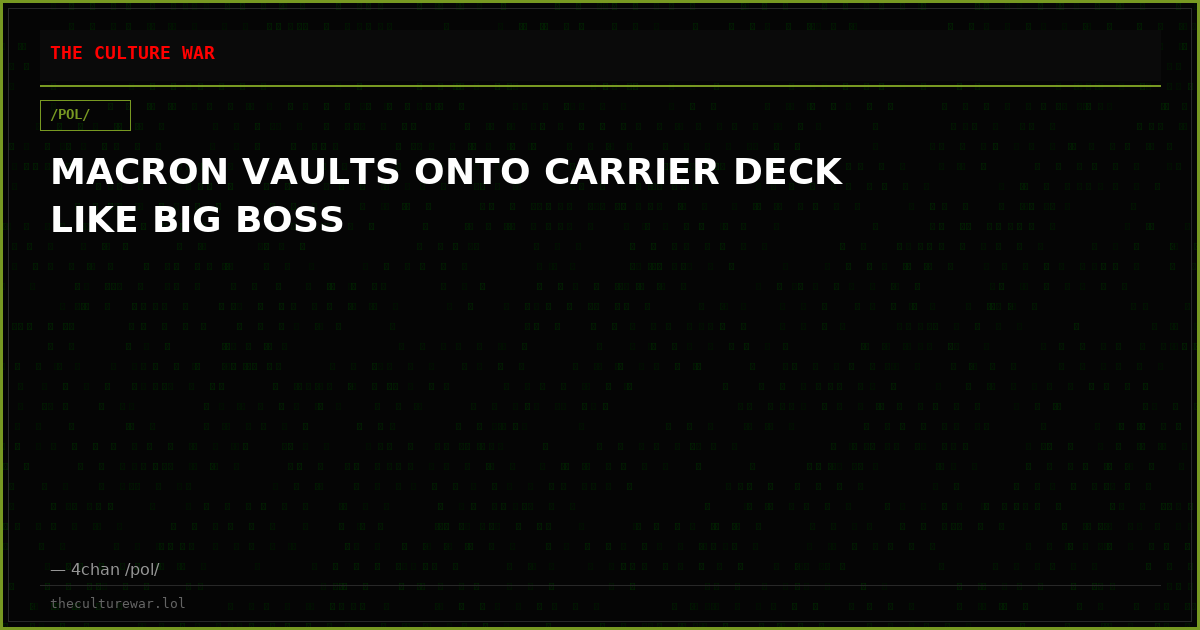 MACRON VAULTS ONTO CARRIER DECK LIKE BIG BOSS