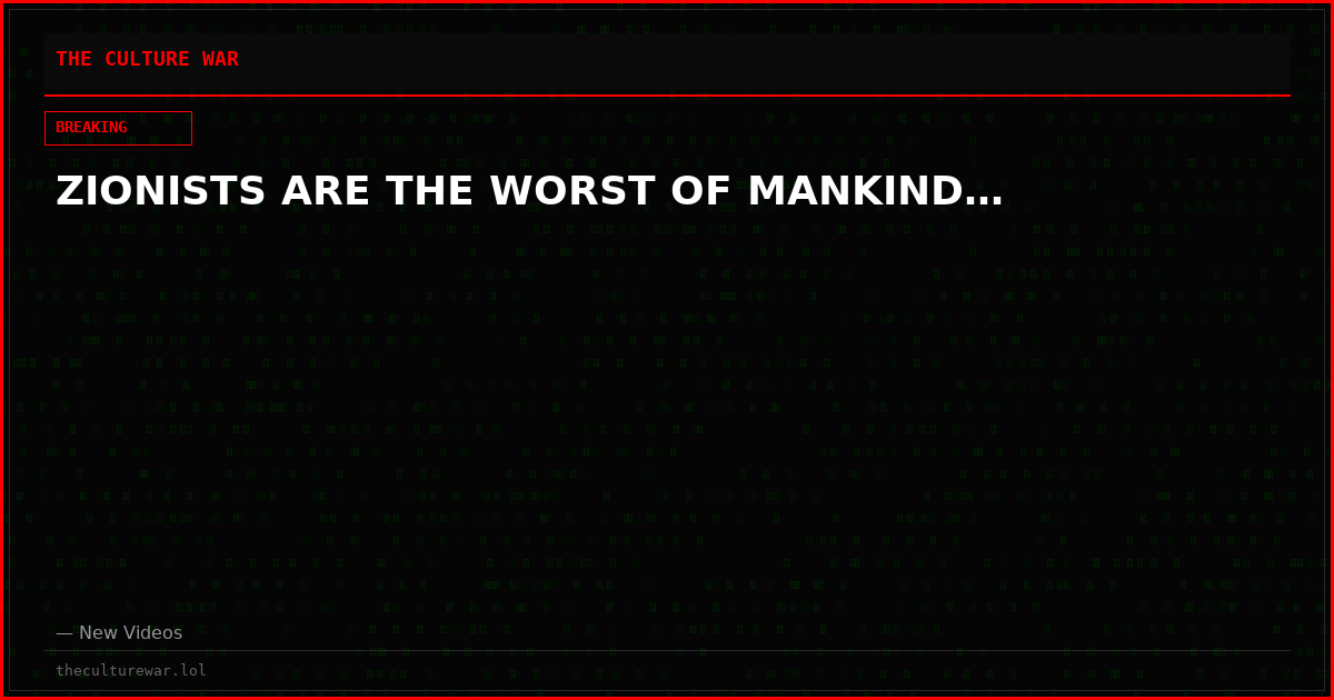 ZIONISTS ARE THE WORST OF MANKIND…
