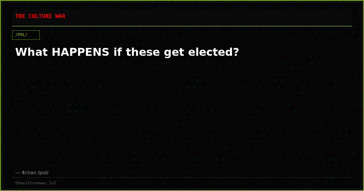 What HAPPENS if these get elected?
