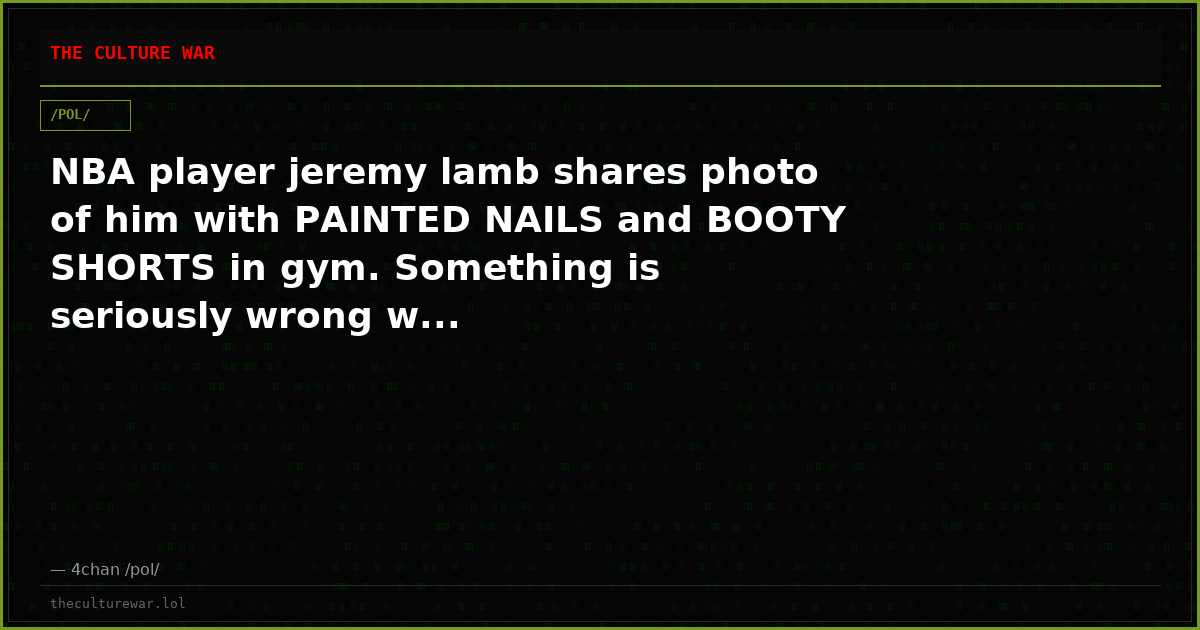 NBA player jeremy lamb shares photo of him with PAINTED NAILS and BOOTY SHORTS in gym. Something is seriously wrong w...
