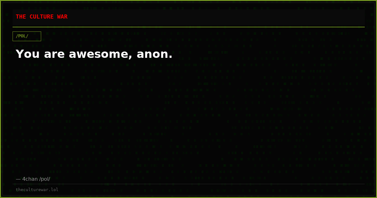 You are awesome, anon.