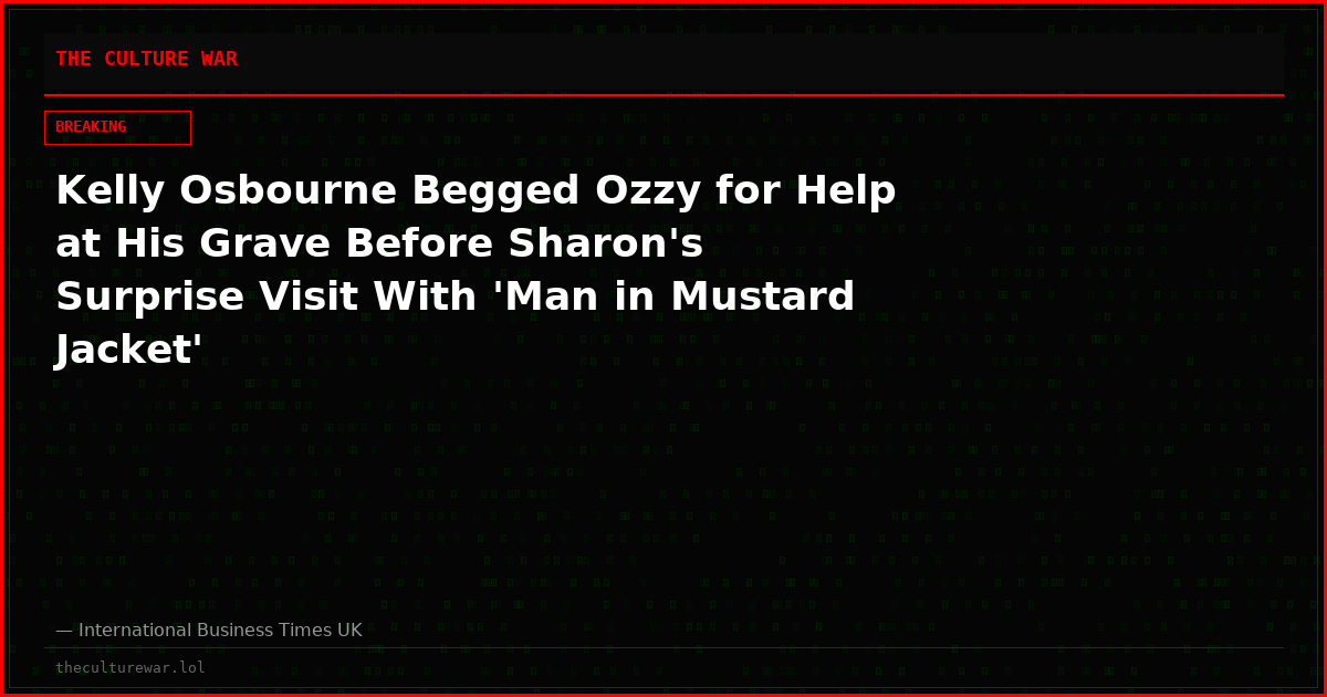 Kelly Osbourne Begged Ozzy for Help at His Grave Before Sharon's Surprise Visit With 'Man in Mustard Jacket'