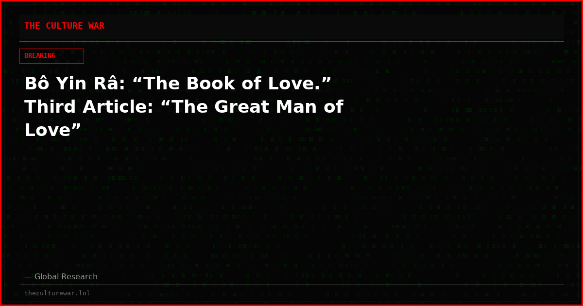 Bô Yin Râ: “The Book of Love.” Third Article: “The Great Man of Love”