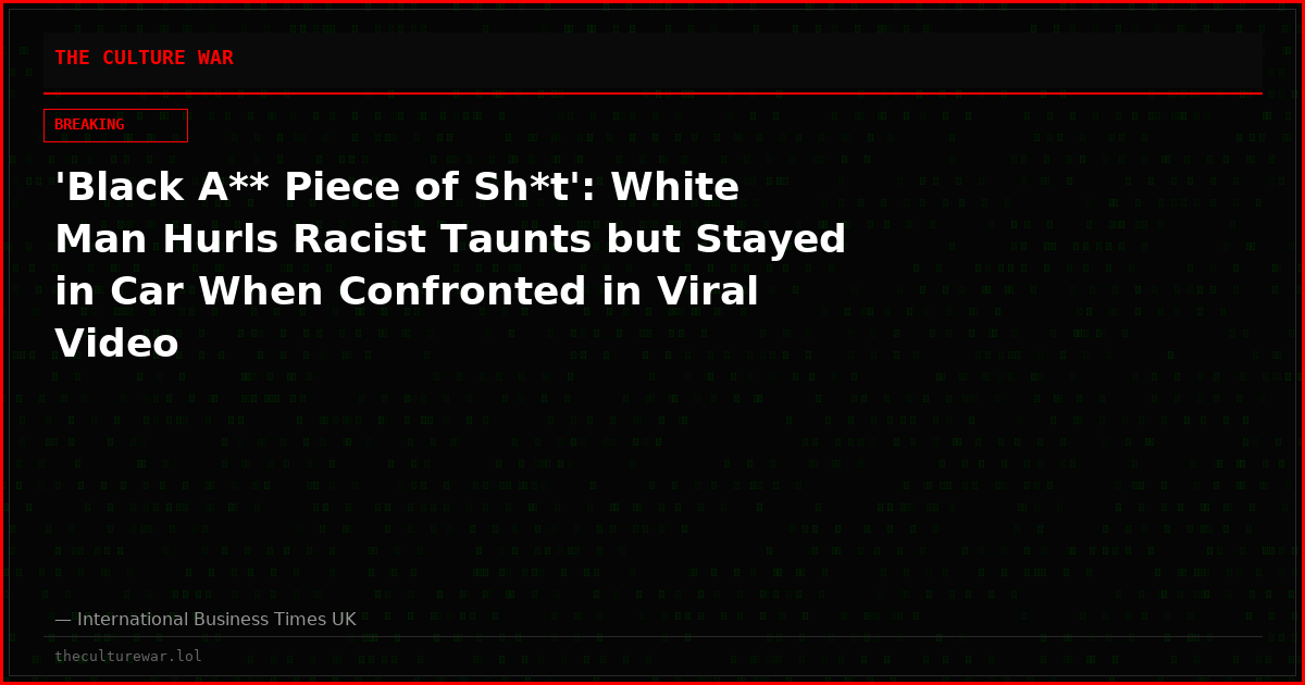 'Black A** Piece of Sh*t': White Man Hurls Racist Taunts but Stayed in Car When Confronted in Viral Video