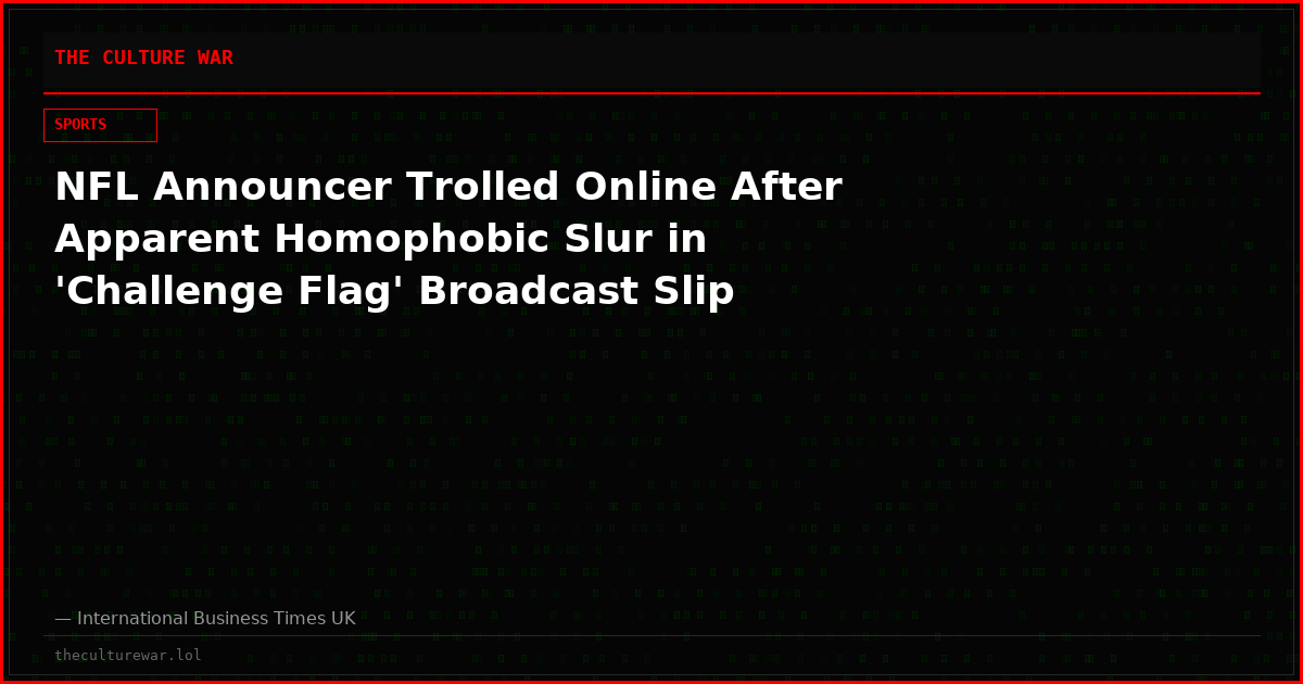 NFL Announcer Trolled Online After Apparent Homophobic Slur in 'Challenge Flag' Broadcast Slip