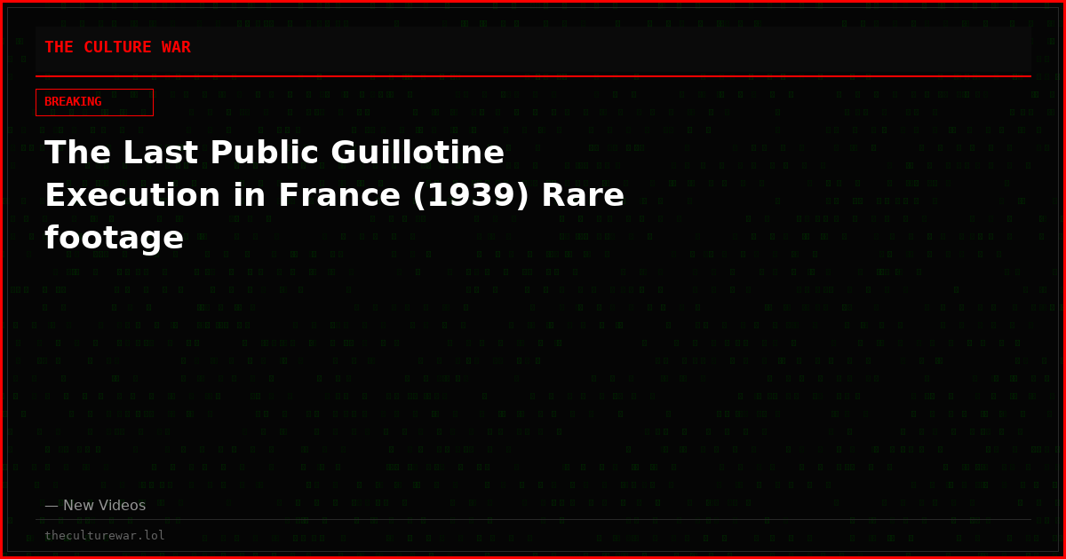 The Last Public Guillotine Execution in France (1939) Rare footage