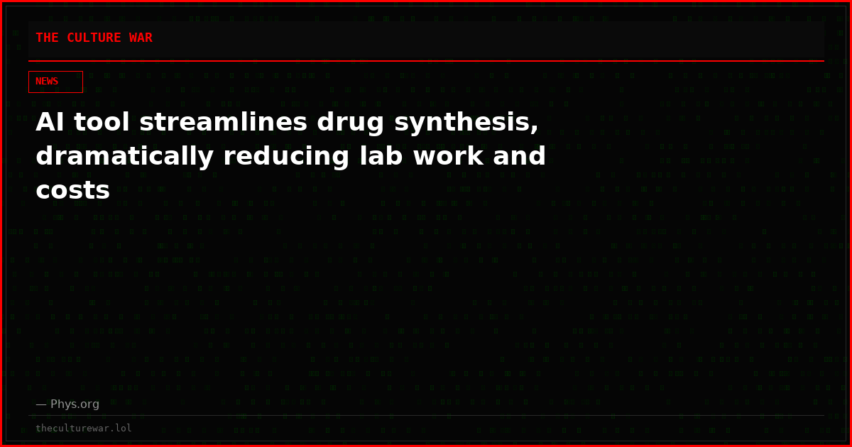 AI tool streamlines drug synthesis, dramatically reducing lab work and costs