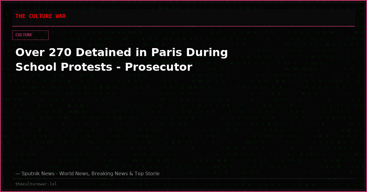 Over 270 Detained in Paris During School Protests - Prosecutor