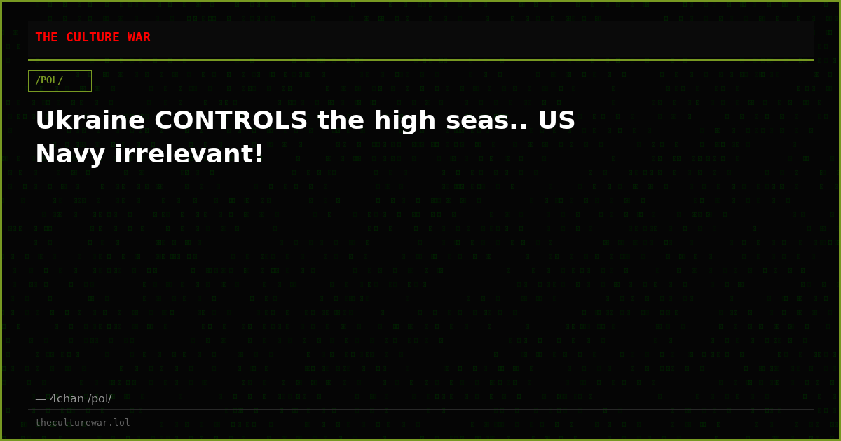 Ukraine CONTROLS the high seas.. US Navy irrelevant!