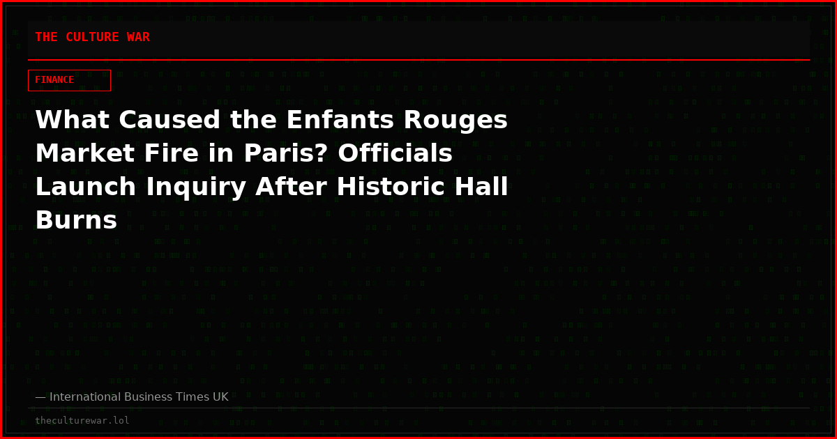 What Caused the Enfants Rouges Market Fire in Paris? Officials Launch Inquiry After Historic Hall Burns