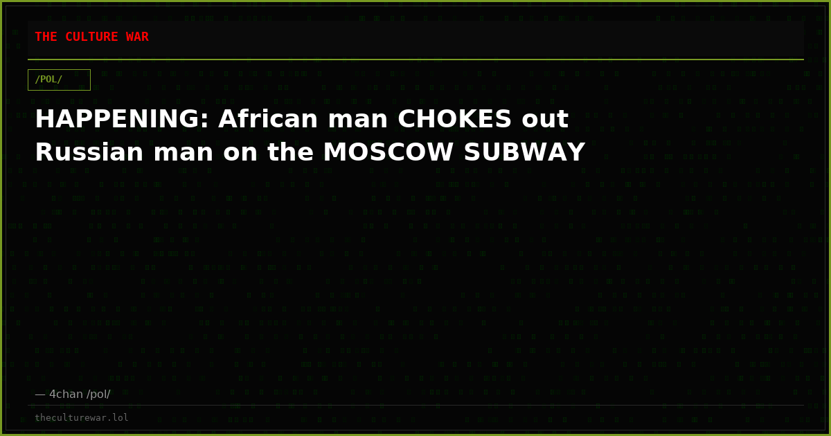 HAPPENING: African man CHOKES out Russian man on the MOSCOW SUBWAY