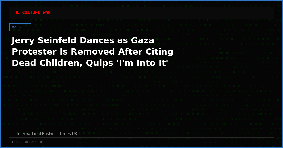 Jerry Seinfeld Dances as Gaza Protester Is Removed After Citing Dead Children, Quips 'I'm Into It'