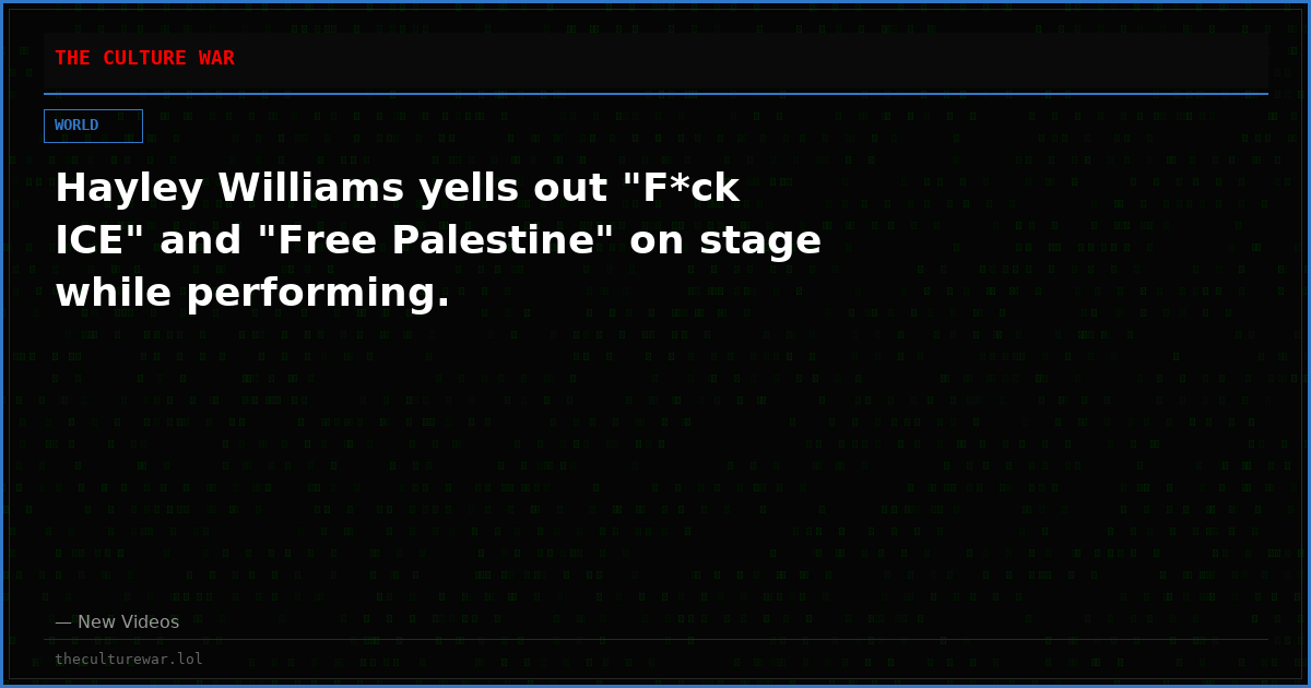 Hayley Williams yells out "F*ck ICE" and "Free Palestine" on stage while performing.