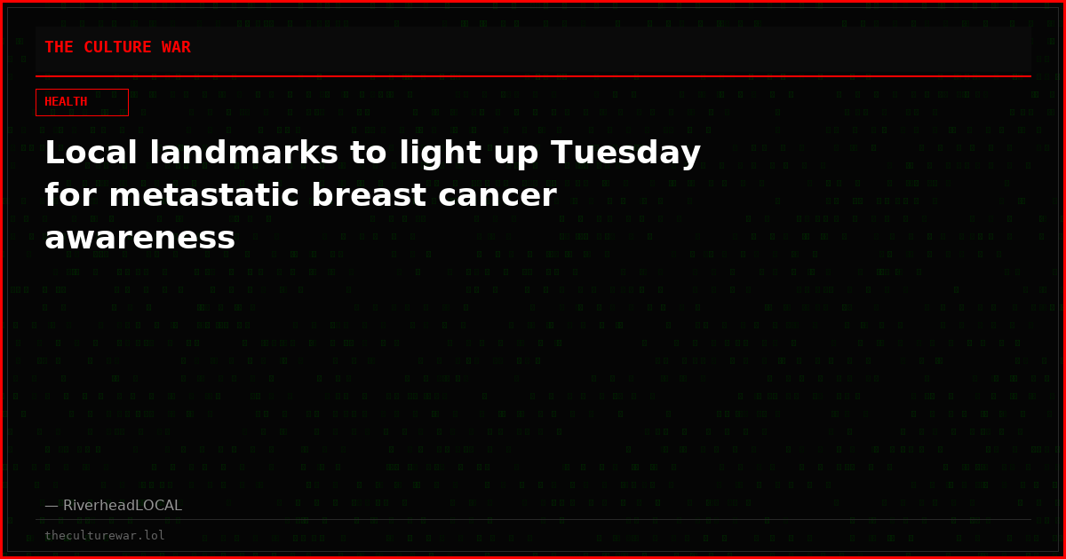 Local landmarks to light up Tuesday for metastatic breast cancer awareness