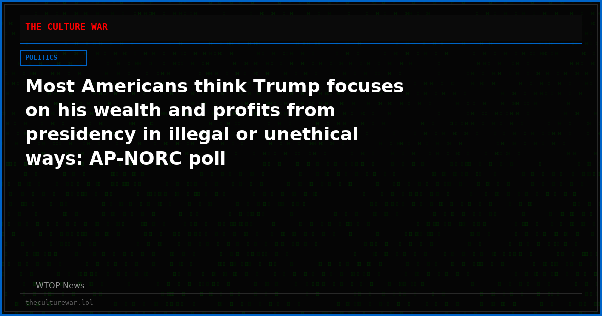 Most Americans think Trump focuses on his wealth and profits from presidency in illegal or unethical ways: AP-NORC poll