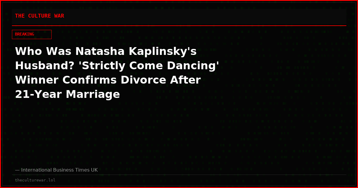 Who Was Natasha Kaplinsky's Husband? 'Strictly Come Dancing' Winner Confirms Divorce After 21-Year Marriage
