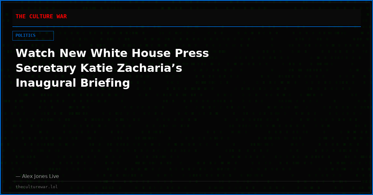 Watch New White House Press Secretary Katie Zacharia’s Inaugural Briefing