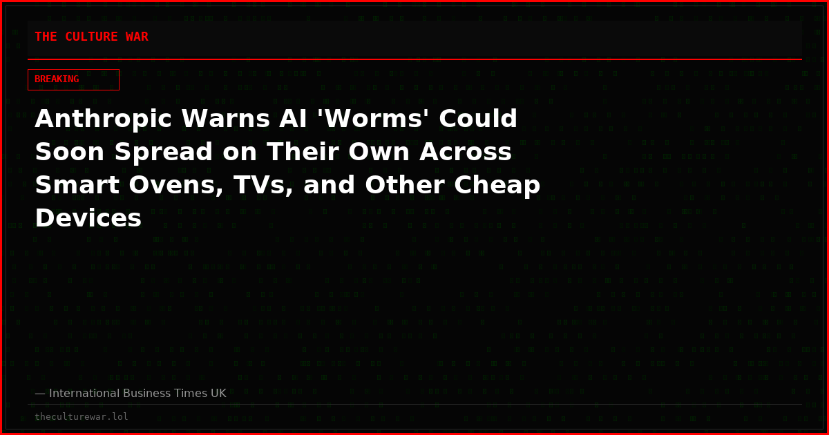 Anthropic Warns AI 'Worms' Could Soon Spread on Their Own Across Smart Ovens, TVs, and Other Cheap Devices