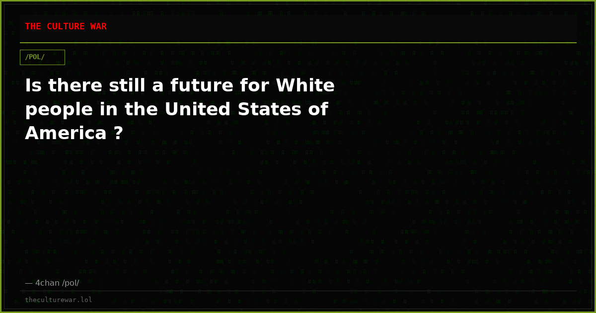 Is there still a future for White people in the United States of America ?