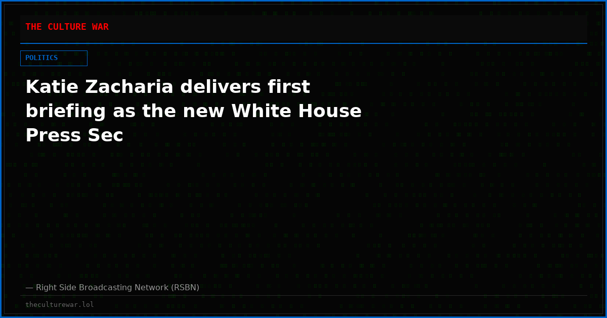 Katie Zacharia delivers first briefing as the new White House Press Sec