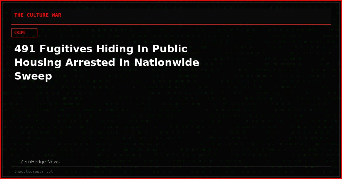 491 Fugitives Hiding In Public Housing Arrested In Nationwide Sweep