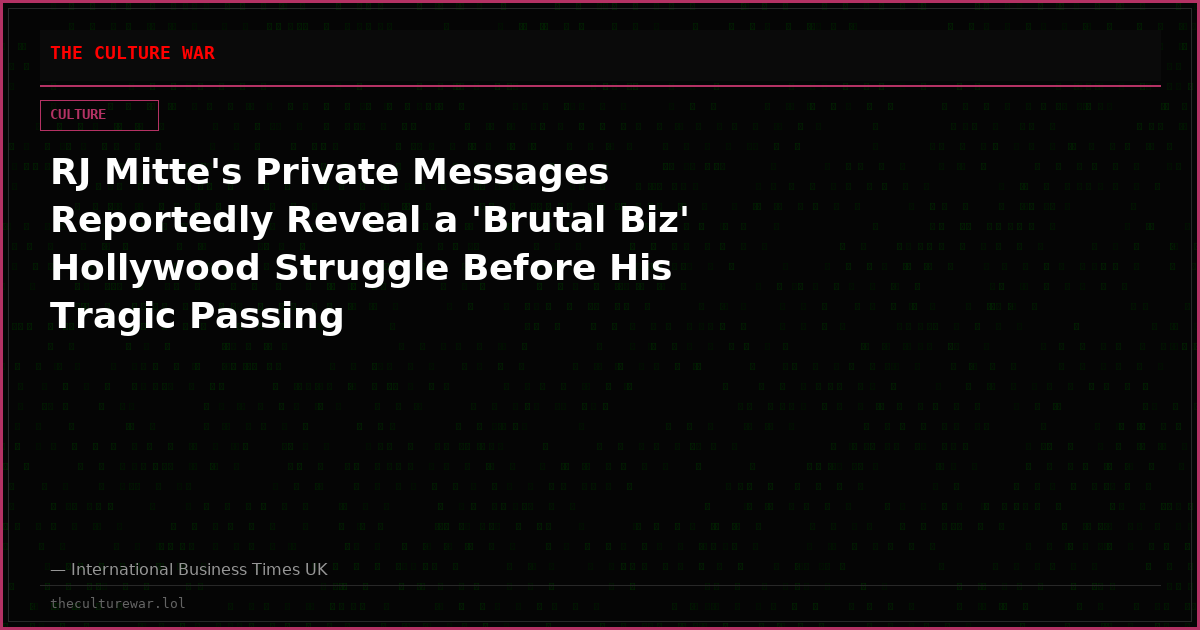RJ Mitte's Private Messages Reportedly Reveal a 'Brutal Biz' Hollywood Struggle Before His Tragic Passing