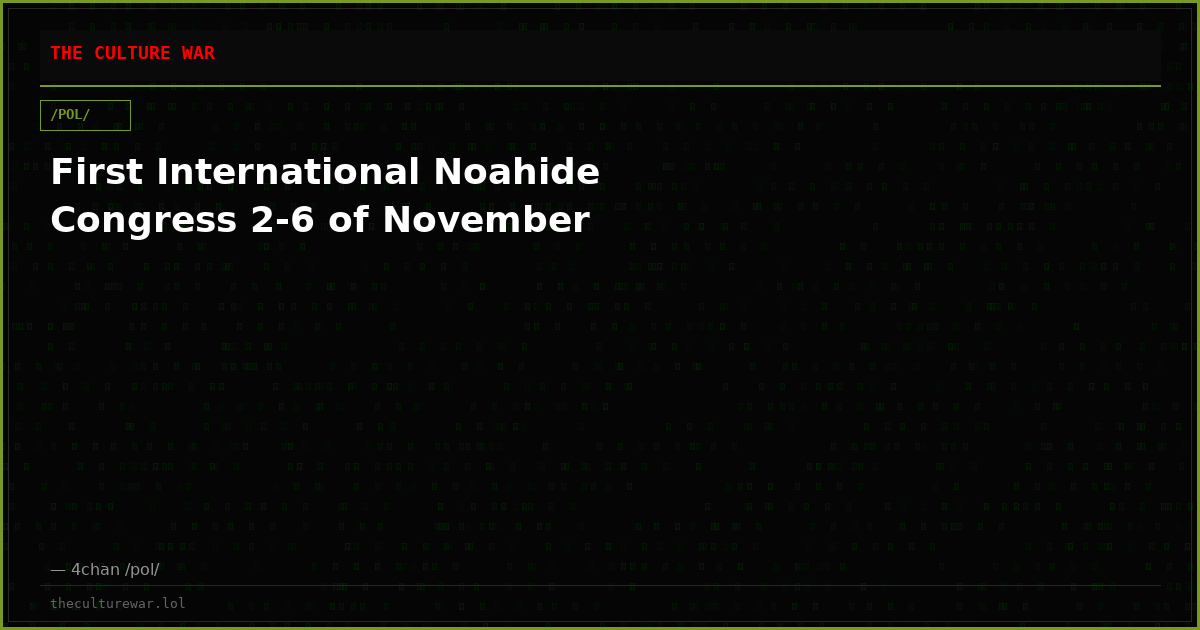 First International Noahide Congress 2-6 of November