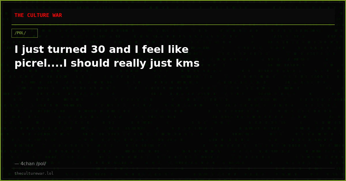 I just turned 30 and I feel like picrel....I should really just kms