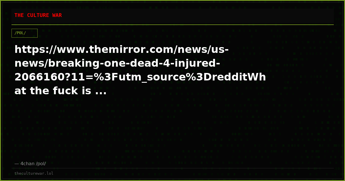 https://www.themirror.com/news/us-news/breaking-one-dead-4-injured-2066160?11=%3Futm_source%3DredditWhat the fuck is ...
