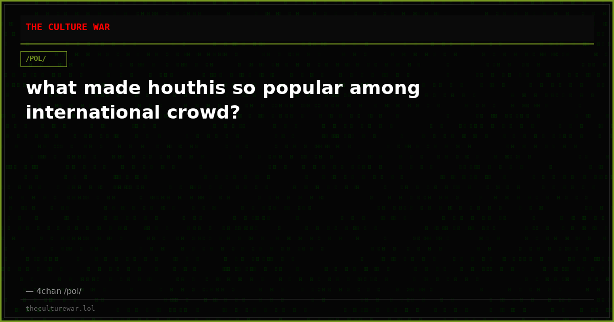 what made houthis so popular among international crowd?