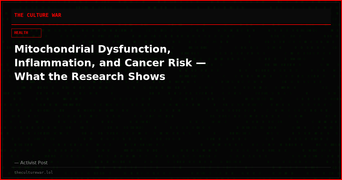 Mitochondrial Dysfunction, Inflammation, and Cancer Risk — What the Research Shows