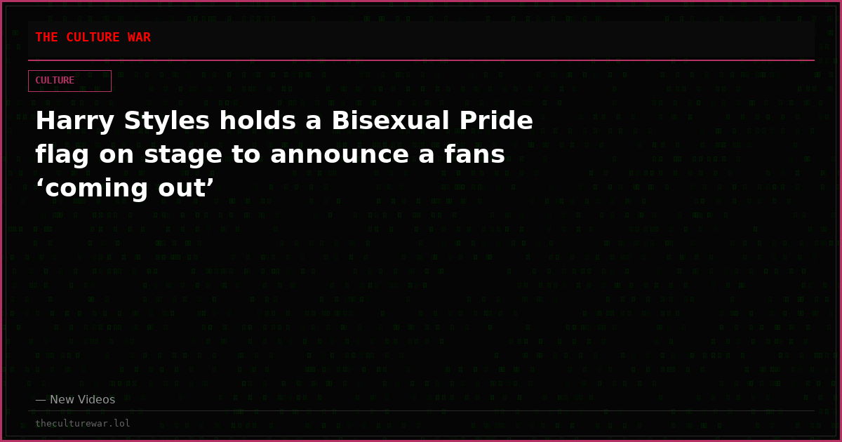 Harry Styles holds a Bisexual Pride flag on stage to announce a fans ‘coming out’
