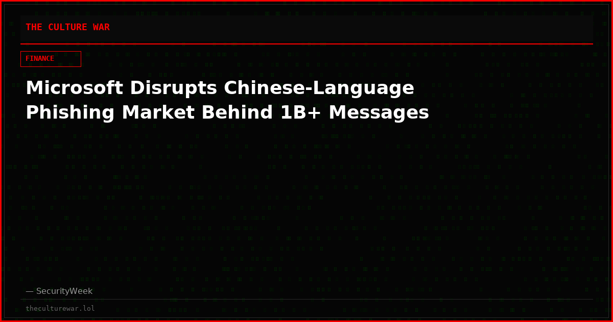 Microsoft Disrupts Chinese-Language Phishing Market Behind 1B+ Messages