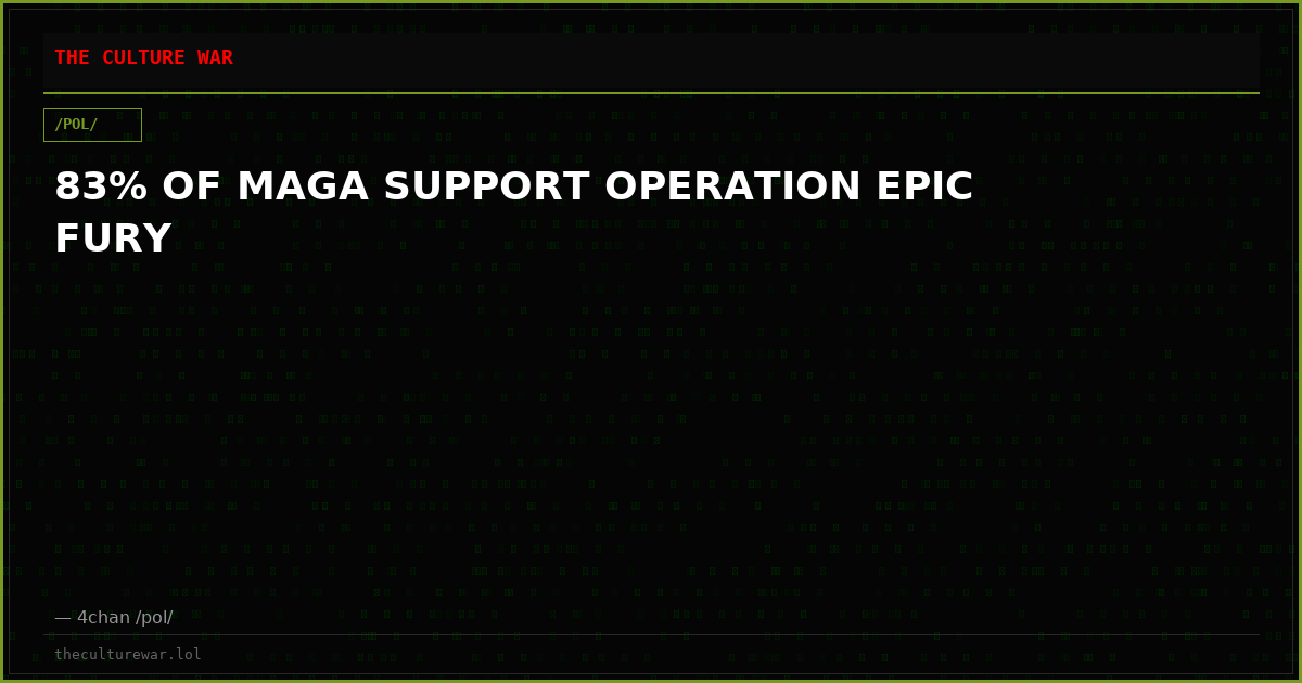 83% OF MAGA SUPPORT OPERATION EPIC FURY