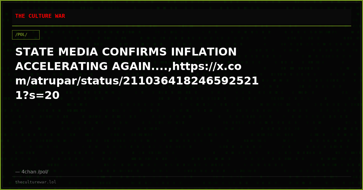 STATE MEDIA CONFIRMS INFLATION ACCELERATING AGAIN....,https://x.com/atrupar/status/2110364182465925211?s=20